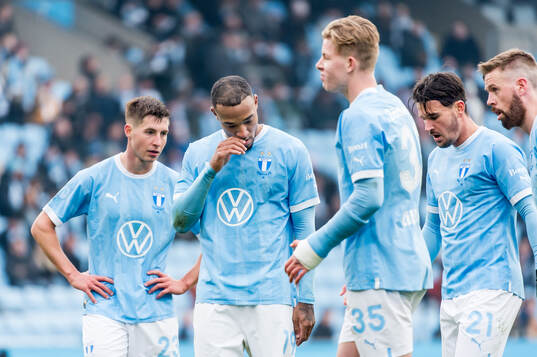 Malmö FFs Lasse Berg Johnsen, Derek Cornelius, Nils
