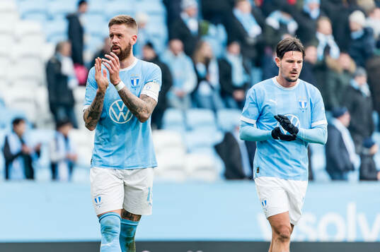 Malmö FFs Pontus Jansson och Stefano Vecchia deppar