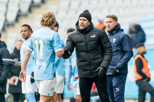 Malmö FFs Sebastian Nanasi och tränare Henrik Rydström
