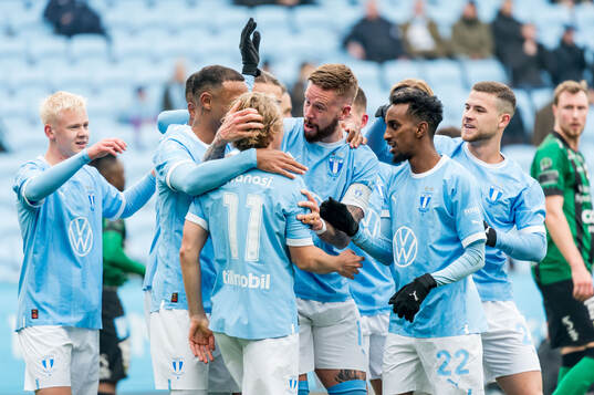 Malmö FFs Sebastian Nanasi och Pontus Jansson jublar