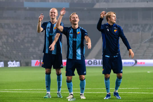 Djurgårdens Peter Therkildsen, Tobias Gulliksen och Oskar