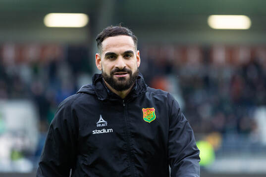 GAIS Mervan Celik innan fotbollsmatchen i Svenska Cupen