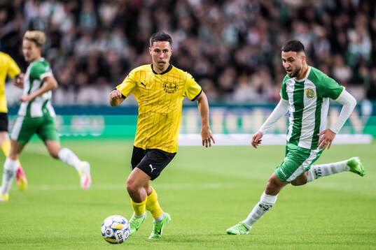 Mjällbys Nicklas Røjkjær och Hammarbys Abdelrahman