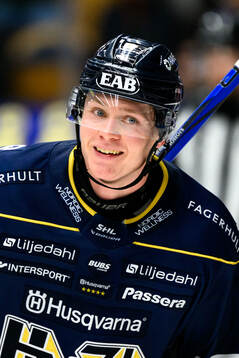 HV71s Victor Sjöholm jublar
