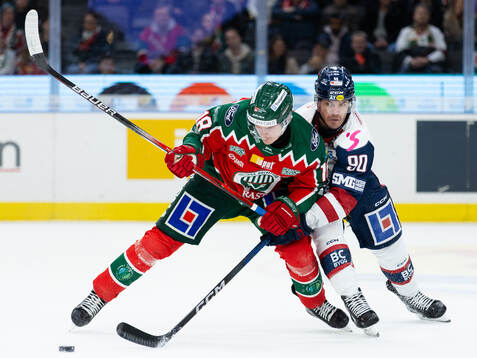 Frölundas Linus Öberg och Linköpings Lance Bouma