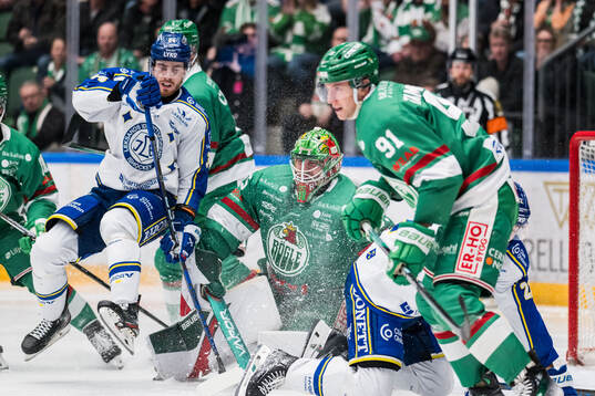 Leksands Peter Cehlarik och Rögles målvakt Christoffer