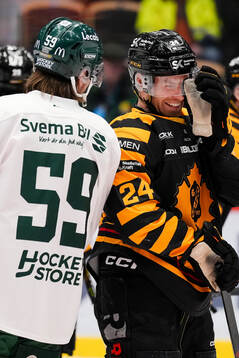 Färjestads Linus Johansson och Skellefteås Oscar Lindberg