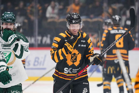 Färjestads Linus Johansson och Skellefteås Oscar Lindberg