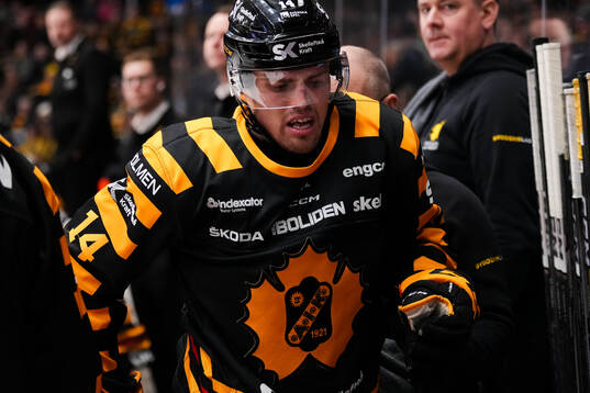 Skellefteås Andreas Johnson grinar illa