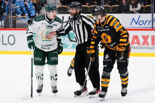 Färjestads Liam Öhgren och Skellefteås Max Lindholm