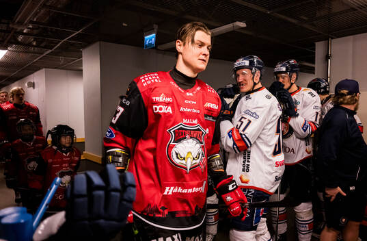 Malmö Redhawks Fredrik Händemark och Växjös Emil