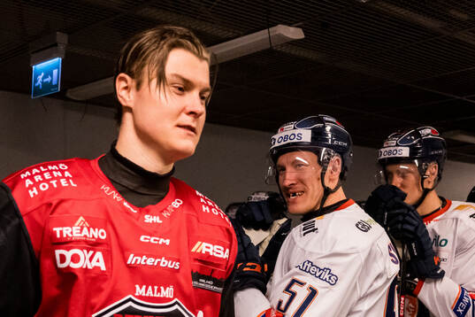 Malmö Redhawks Fredrik Händemark och Växjös Emil