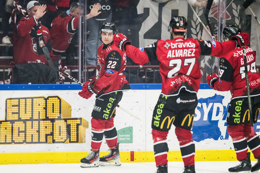 Malmö Redhawks Janne Kuokkanen jublar