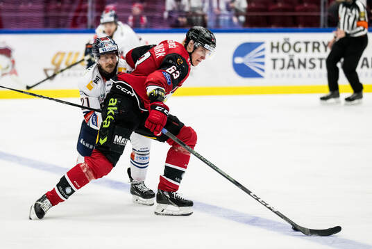 Växjös Brian Cooper och Malmö Redhawks Fredrik Händemark
