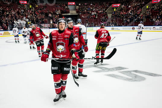 Malmö Redhawks Thomas Berg Paulsen och Adam Ollas Mattsson