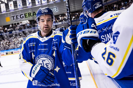 Leksands Eddie Larsson jublar