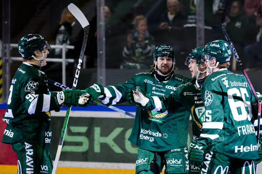 Färjestads Liam Öhgren, Linus Johansson, Michael