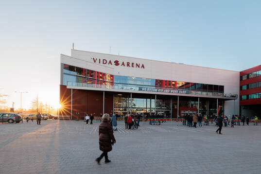 Exteriör vy av vida arena