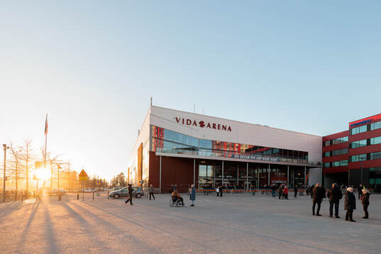 Exteriör vy av vida arena