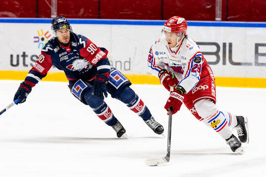 Linköpings Lance Bouma och Timrås Filip Hållander