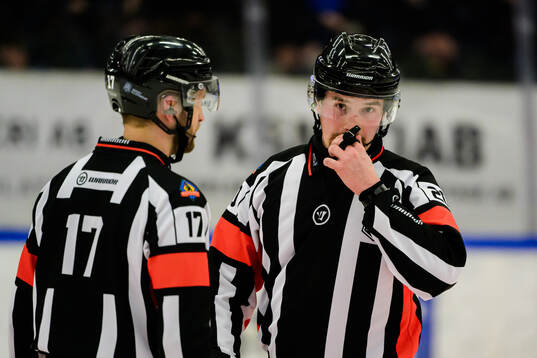 Domare Niklas Johansson och Domare Filip Granrud