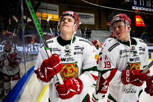 Moras Michael Brandsegg-Nygård och Petter Vesterheim jublar
