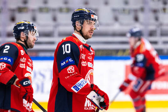 Västerviks Mathias Wigley på uppvärmningen