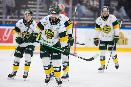 Björklövens Gustav Possler jublar