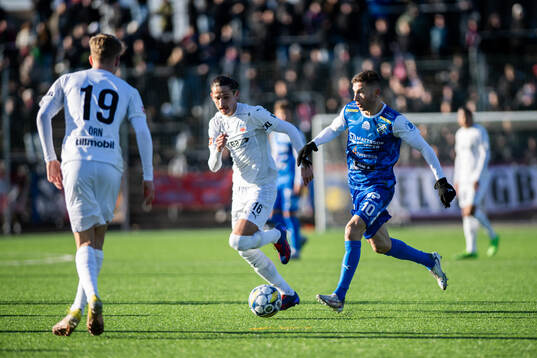 Helsingborgs Ervin Gigovic och Oddevolds Liridon Kalludra