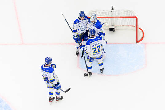 Leksands Alexander Lundqvist och målvakt Mantas Armalis