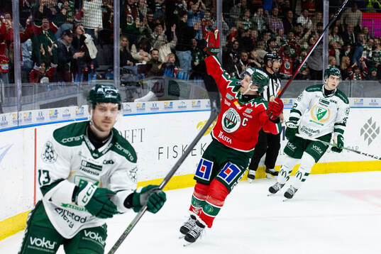 Frölundas Max Friberg jublar