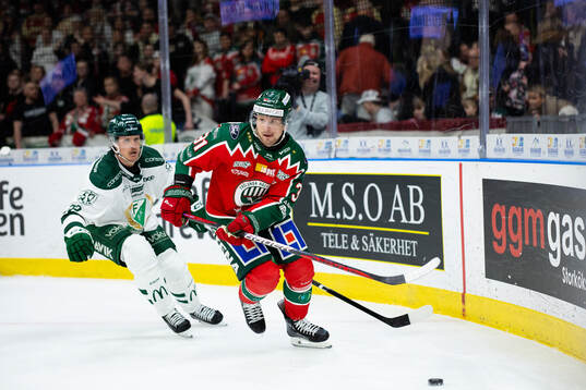 Färjestads Magnus Nygren och Frölundas Nicklas Lasu