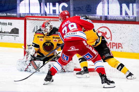 Luleås målvakt Matteus Ward och Timrås Robin Hanzl