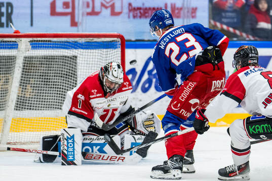 Örebros målvakt Jhonas Enroth och Oskarshamns Gustaf