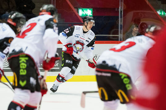 Malmö Redhawks Anton Wahlberg innan ishockeymatchen i SHL