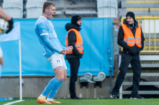 Malmö FFs Sebastian Vinther Jørgensen jublar