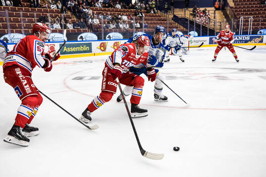 Timrås Filip Hållander och Leksands Eddie Larsson