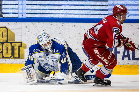 Leksands målvakt Mantas Armalis och Timrås Jonathan