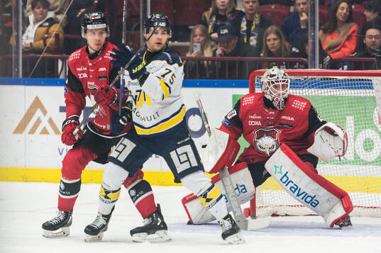 HV71s Radan Lenc och Malmö Redhawks Adam Ollas Mattsson