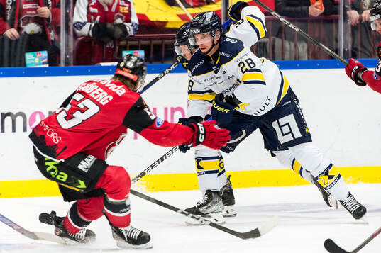 HV71s Joonas Nättinen och Malmö Redhawks Albert Sjöberg