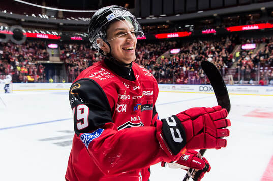 Malmö Redhawks Jakub Galvas jublar