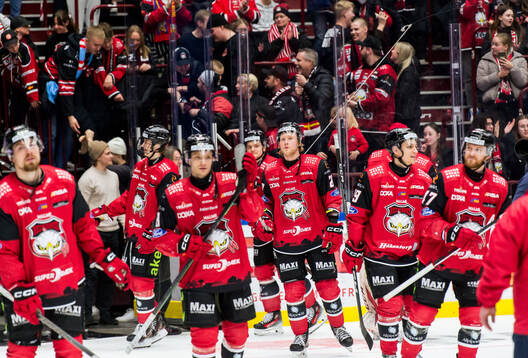 Malmö Redhawks spelare jublar