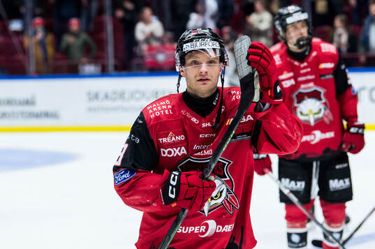 Malmö Redhawks Johan Olofsson jublar