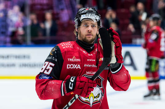 Malmö Redhawks Carl Persson jublar