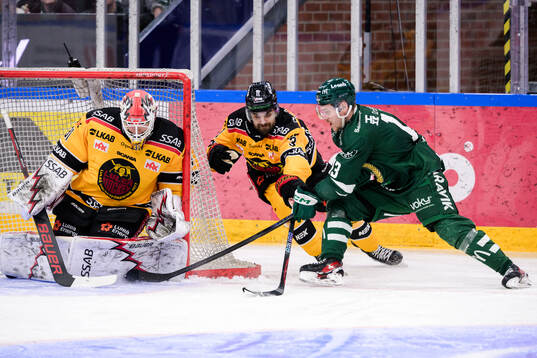 Luleås målvakt Matteus Ward, Frederic Allard och