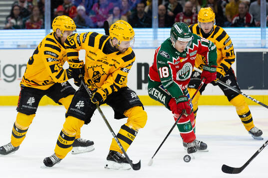 Skellefteås Arvid Lundberg och Frölundas Linus Öberg