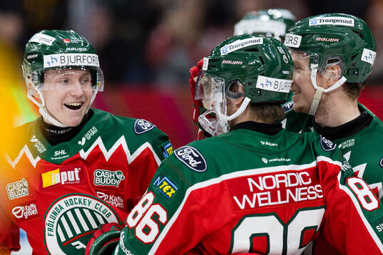 Frölundas Noah Hasa jublar