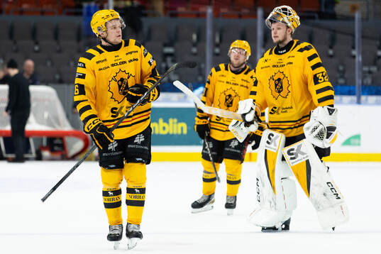 Skellefteås Måns Forsfjäll och målvakt Linus