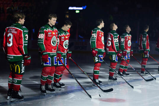 Frölundas Albin Sundin, Carl Klingberg och Tom Nilsson på