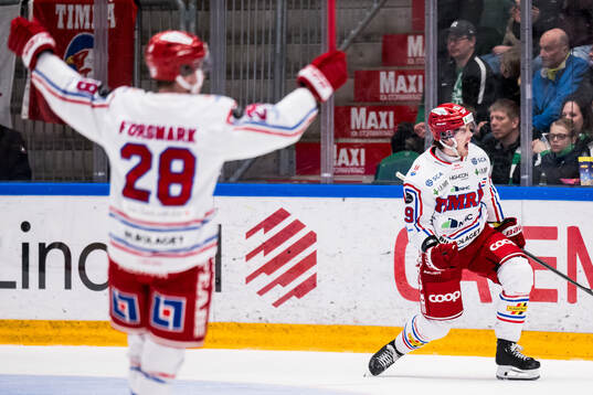 Timrås Filip Hållander jublar